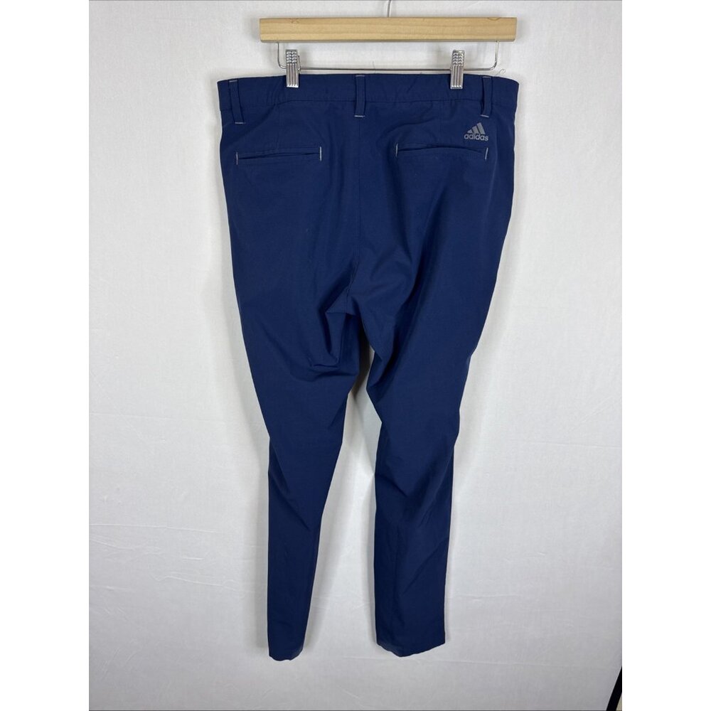 Adidas Golf Pants 34x32 Blue Stretch Performance Flat Front Athletic Fit - Picture 4 of 7